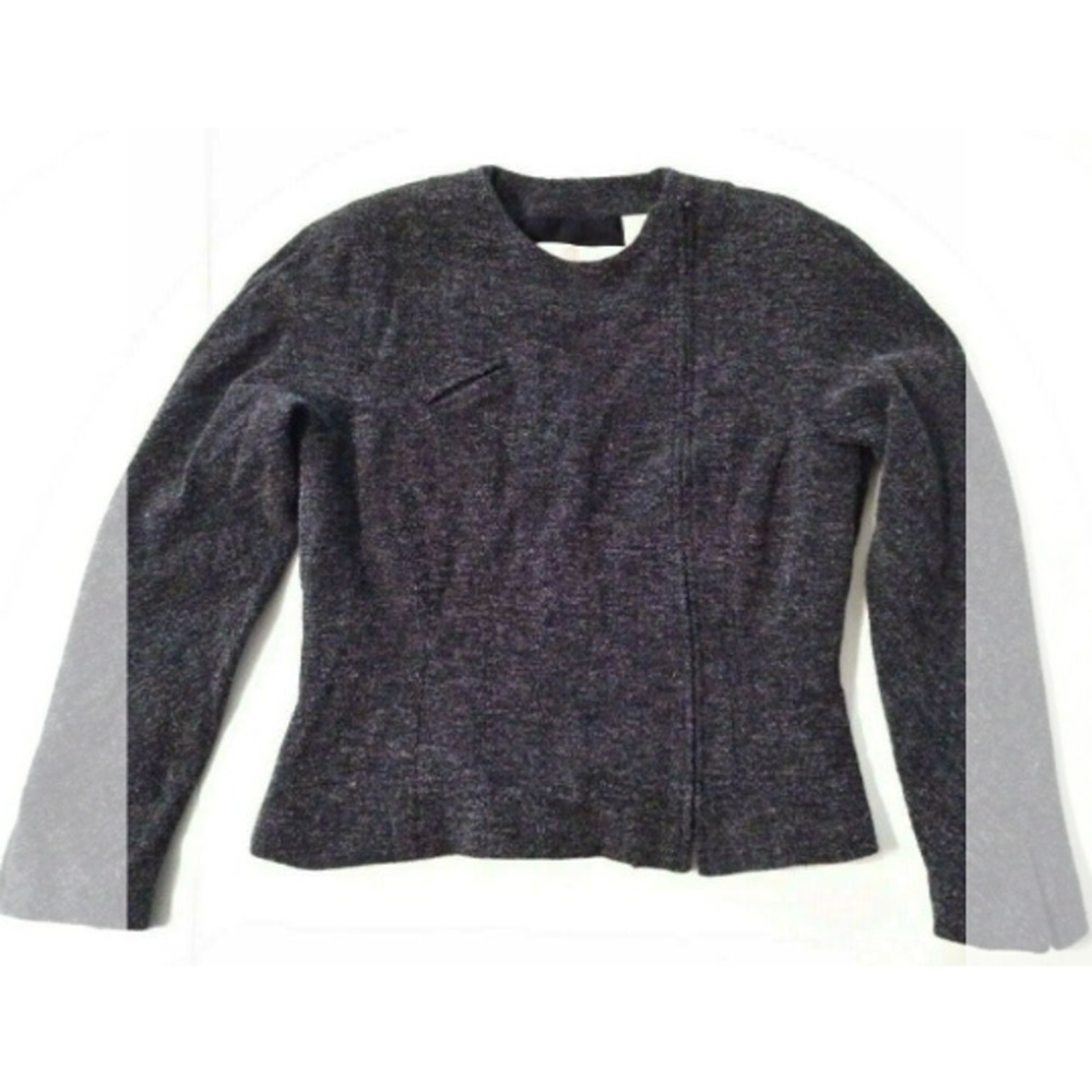 Dana Buchman Grey Long Sleeve Lined off-centered zipper